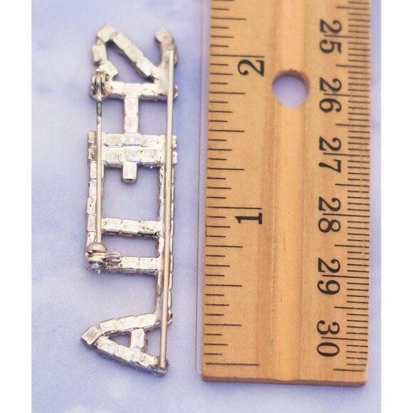 Vintage Sheila Rhinestone Brooch - S27 - Picture 2 of 2